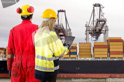 Image of Container ship inspection