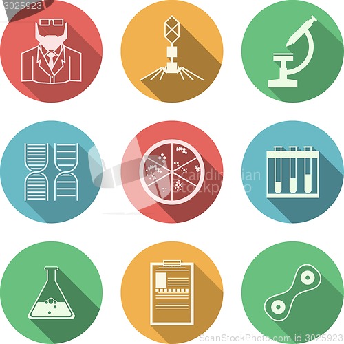 Image of Colored vector icons for bacteriology