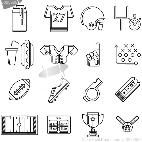 Image of Contour vector icons for American football