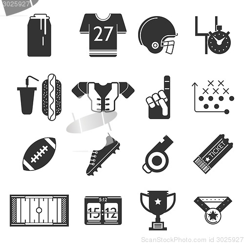 Image of Black icons vector collection for American football