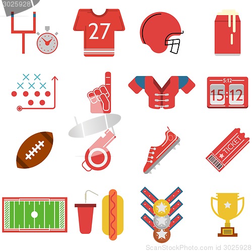 Image of Colored vector icons for American football