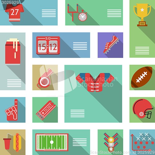 Image of American football flat vector icons