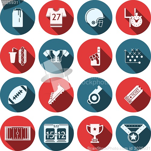 Image of Flat vector icons for American football