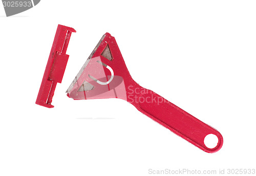 Image of Scraper with red handle 