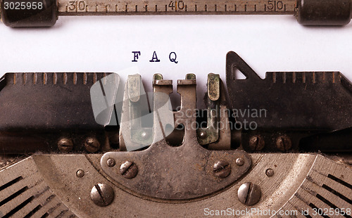 Image of Vintage inscription made by old typewriter