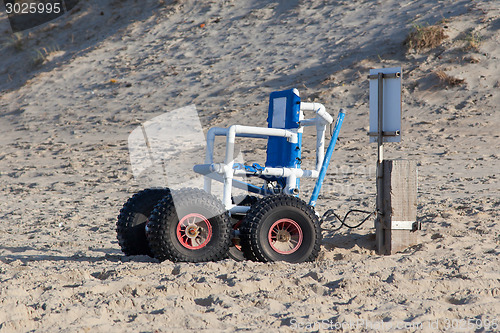 Image of Wheelchair designed specifically for use on the Sea Beach