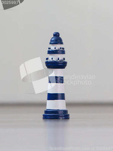 Image of Blue and white striped lighthouse 