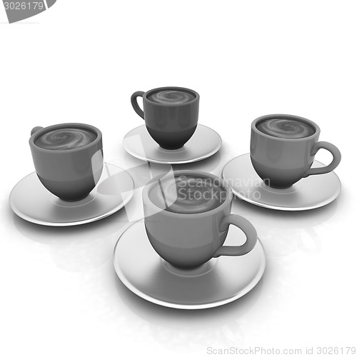 Image of Coffee cups on saucer