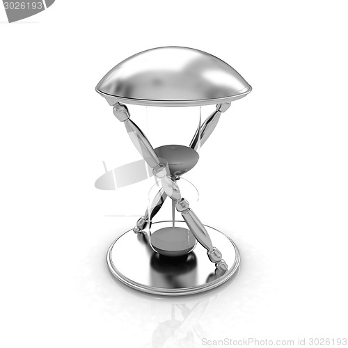 Image of Transparent hourglass. Sand clock icon 3d illustration. 