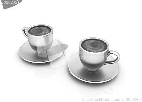 Image of Coffee cups on saucer