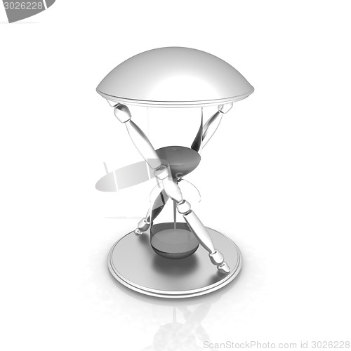 Image of Transparent hourglass. Sand clock icon 3d illustration. 