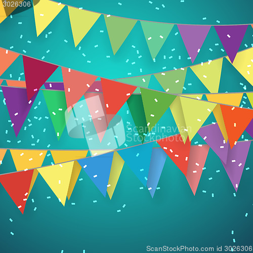 Image of Festive background with flags