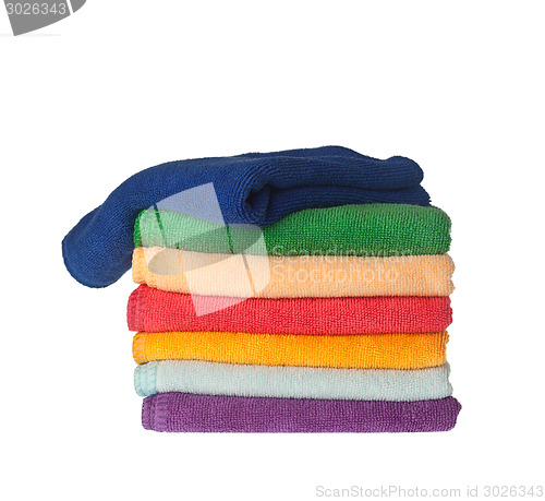 Image of Stack of colorful towels