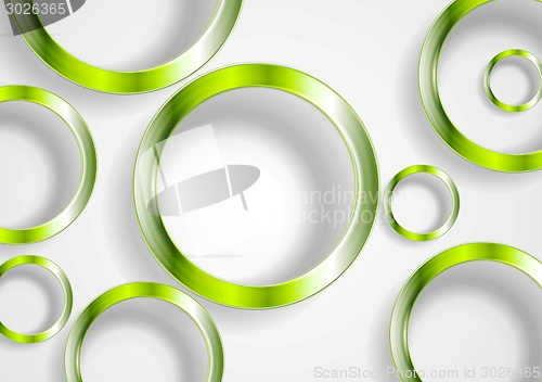 Image of Green shiny circles on white background