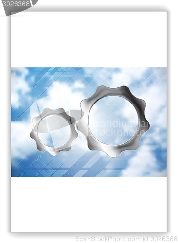 Image of Abstract tech flyer template. Vector brochure