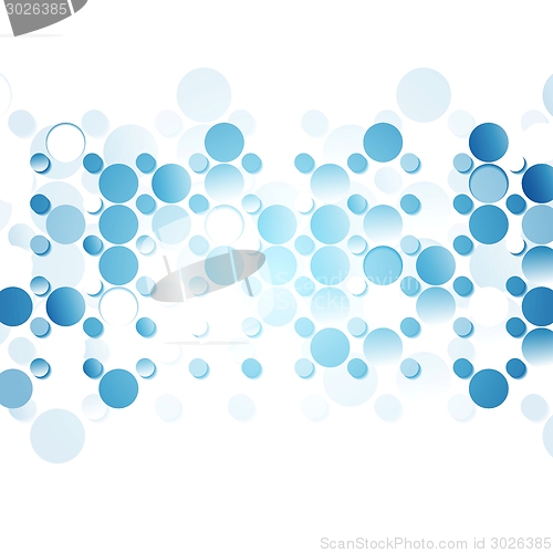 Image of Blue abstract circles on white background