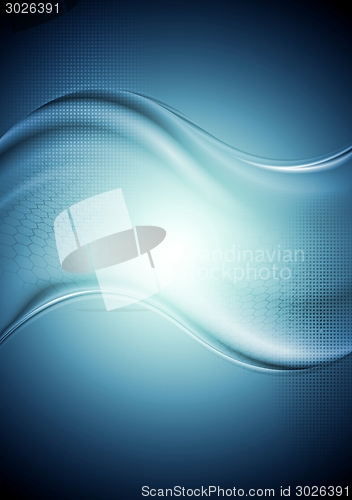 Image of Blue tech wavy background
