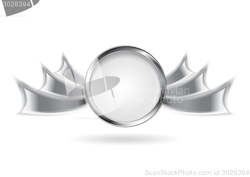 Image of Metallic silver logo element