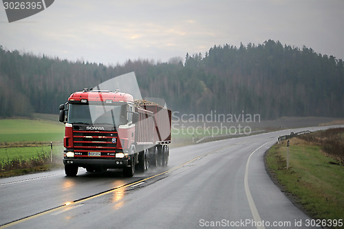 Image of Scania 164G 480 Trailer Truck Hauls Sugar Beet