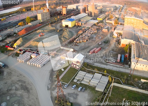 Image of Aerial view on JSC Tyumennerud plant. Russia