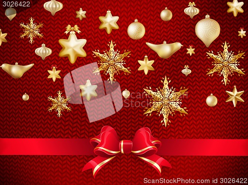 Image of Christmas knitted red background. EPS 10