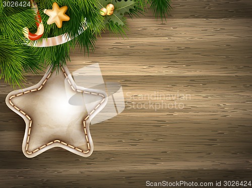 Image of Christmas decoration with fir branches. EPS 10