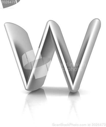 Image of 3D metall letter "W"