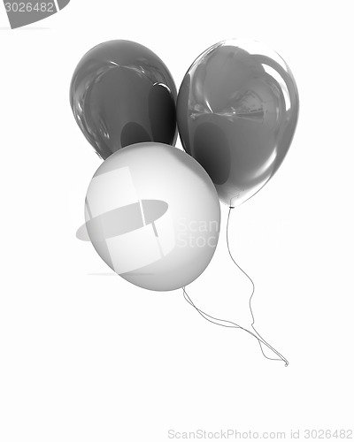 Image of Color glossy balloons isolated on white 