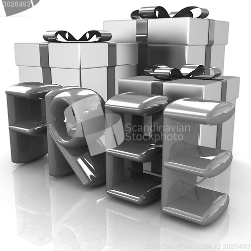 Image of 3d colorfull text " FREE" and gifts