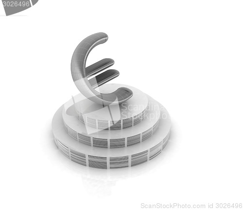 Image of icon euro sign on podium