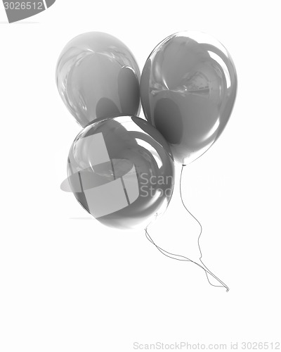 Image of Color glossy balloons isolated on white 