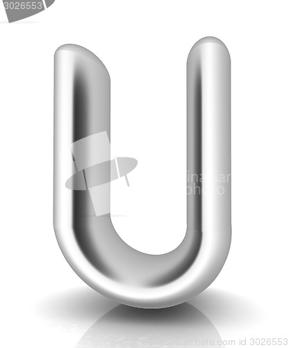 Image of 3D metall letter "U"