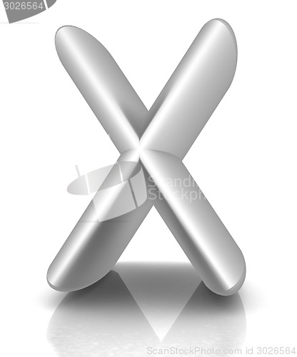 Image of 3D metall letter "X"