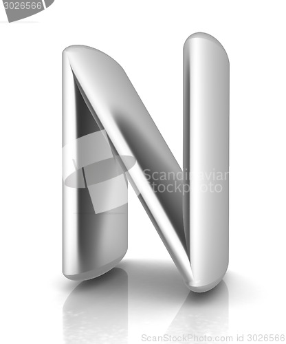 Image of 3D metall letter "N"