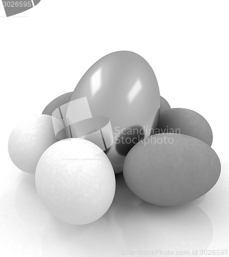 Image of Eggs and gold easter egg