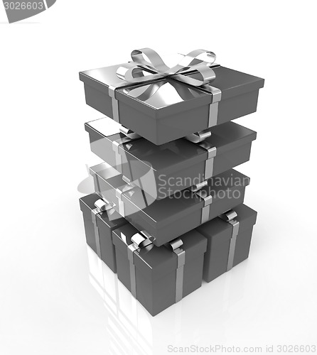 Image of Gifts with ribbon on a white background