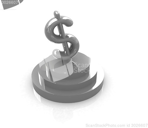 Image of icon dollar sign on podium