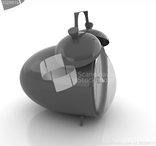 Image of alarm clock 3d illustration isolated on white 