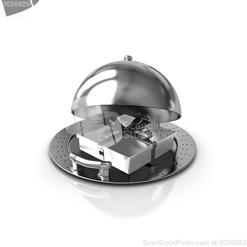 Image of Illustration of a luxury gift on restaurant cloche
