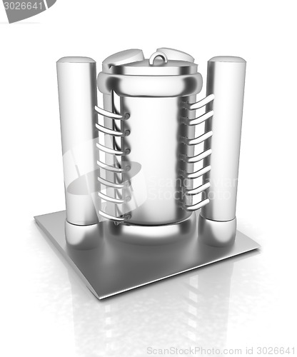 Image of 3d abstract metal pressure vessel