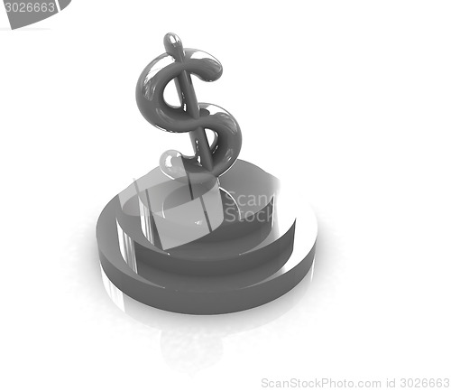 Image of icon dollar sign on podium