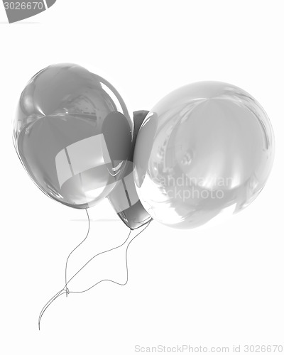 Image of Color glossy balloons isolated on white 