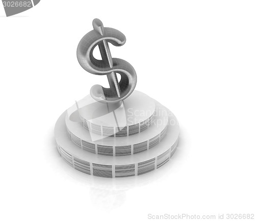 Image of icon dollar sign on podium