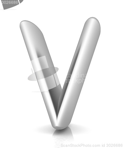 Image of 3D metall letter "V"