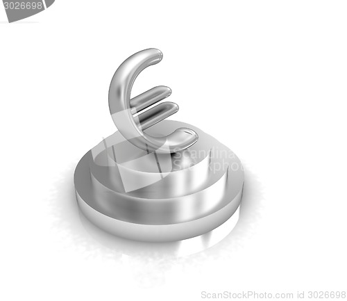 Image of icon euro sign on podium