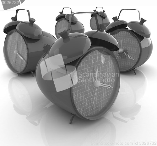 Image of alarm clock 3d illustration isolated on white 