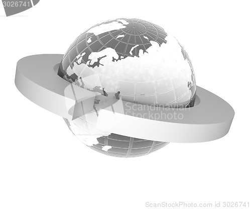 Image of Earth and two poles