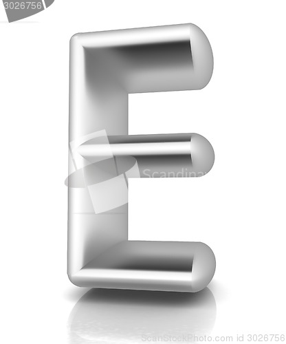 Image of 3D metall letter "E"