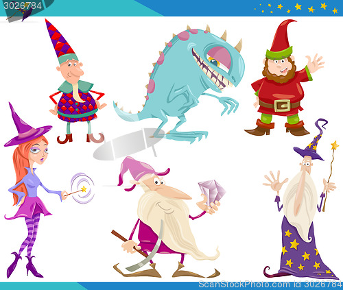 Image of Cartoon Fantasy Characters Set
