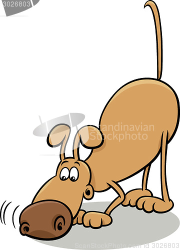 Image of tracking dog cartoon illustration